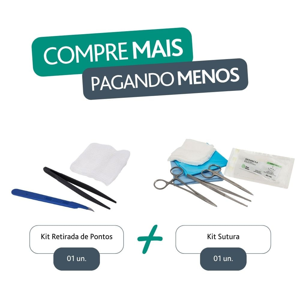 Combo Kit Retirada de Pontos + Kit Sutura